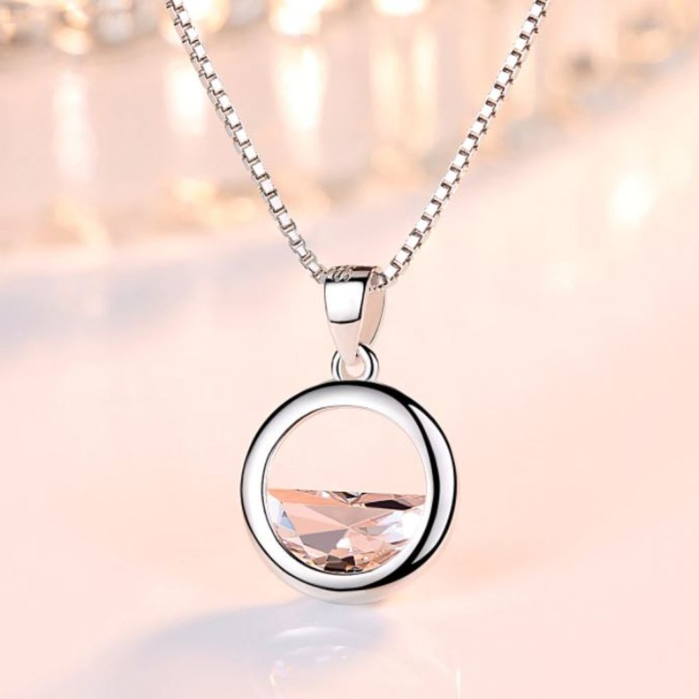 NEW 925 Sterling Silver Crystal Necklace - Picture 3 of 5